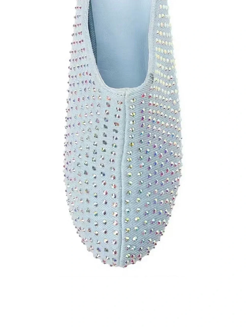 Sky Blue Rhinestone Platform Clog - Women
